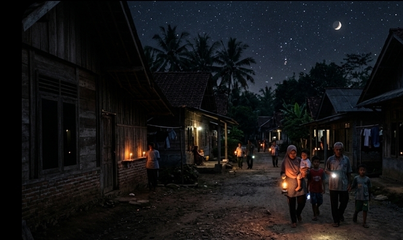 Lebaran Tanpa Cahaya, Warga Karang Ringin 2 Rayakan Idulfitri di Tengah Pemadaman Listrik