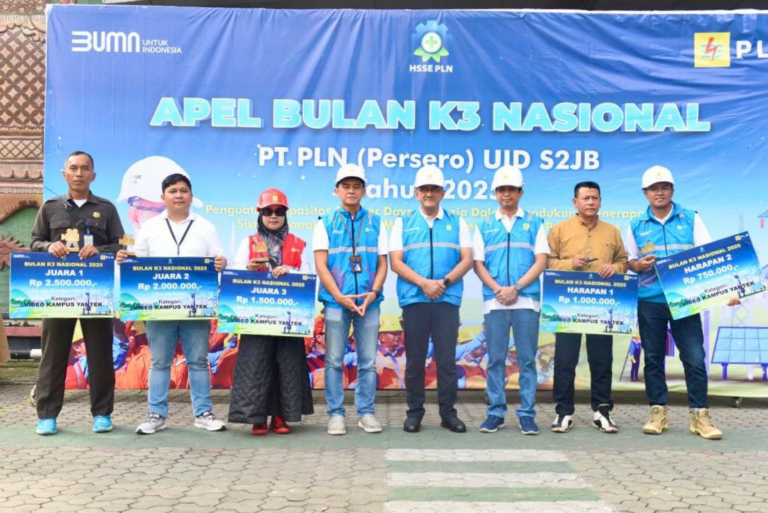 Sekda Edward Candra Pimpin Apel Peringatan Bulan K3 Nasional Tingkat Provinsi Sumsel