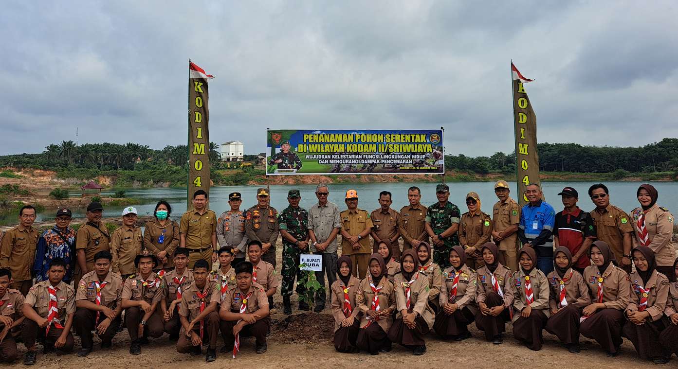 Kodim 0401 Muba Gelar Penanaman 1.100 Pohon Secara Serentak di Wilayah Kabupaten Musi Banyuasin