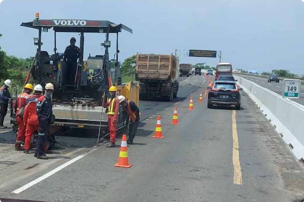 Perbaikan Ruas Tol Kayuagung Palembang Maasih Perbaikan Hingga H-9