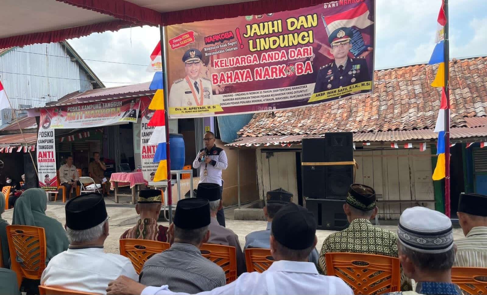 Sat Narkoba Polres Muba Buat Kampung Kampung Tangguh Anti Narkoba, di Desa Sukarami