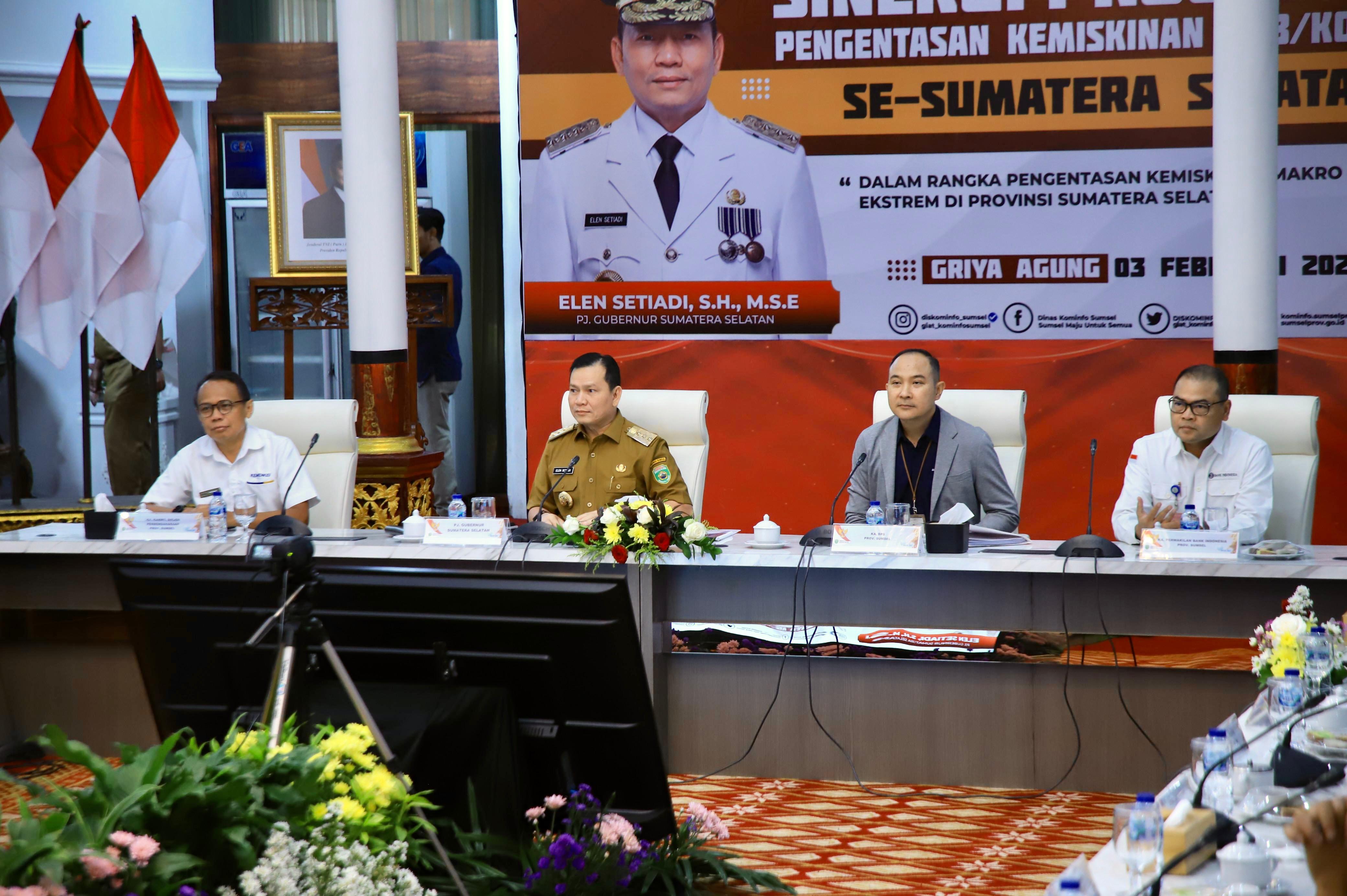 Pj Gubernur Elen Setiadi Harapkan Kabupaten/Kota Se-Sumsel Sinergi Sukseskan Program Pengentasan Kemiskinan