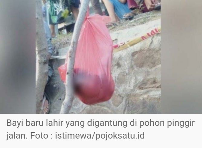 Bayi Baru Lahir Dimasukkan Plastik Lalu Digantung di Pohon Pinggir Jalan