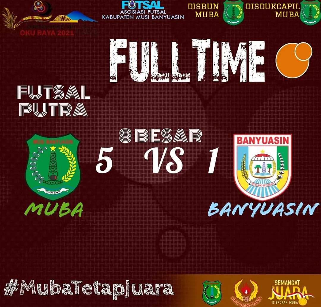 Tundukan Banyuasin 5-1, Futsal Putra Muba Melaju Semifinal