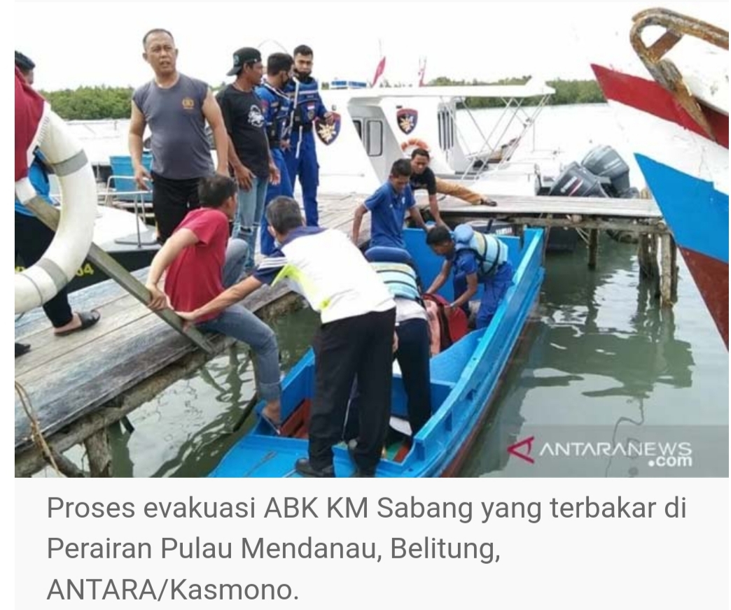 Kapal Ikan Terbakar, 15 ABK Terkepung Api, Dua Korban Luka Bakar