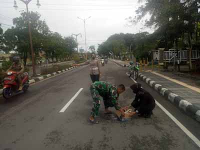 Dua Polwan Selamatkan Kucing Tertabrak Mobil