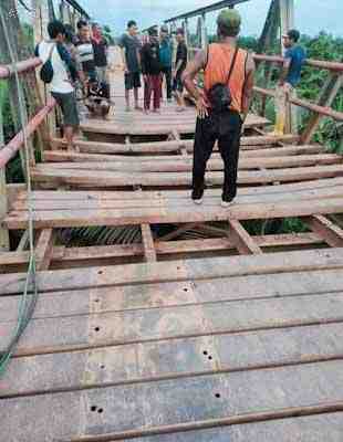 Warga Berharap Jembatan Tanah Kering Diperbaiki