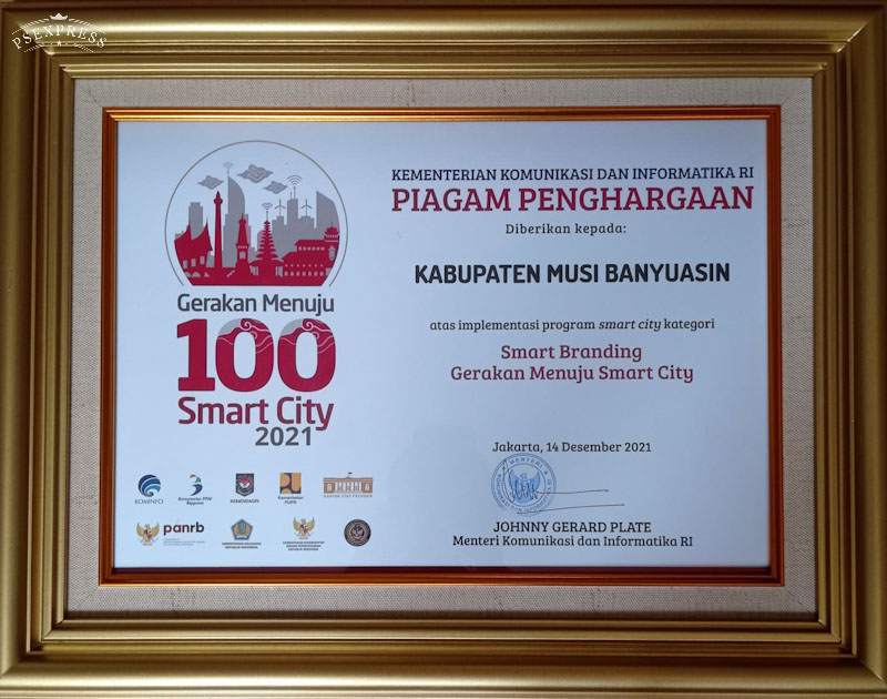 Grasstrack Muba Raih Penghargaan Kementerian Kominfo Smart Branding Gerakan Menuju Smart City