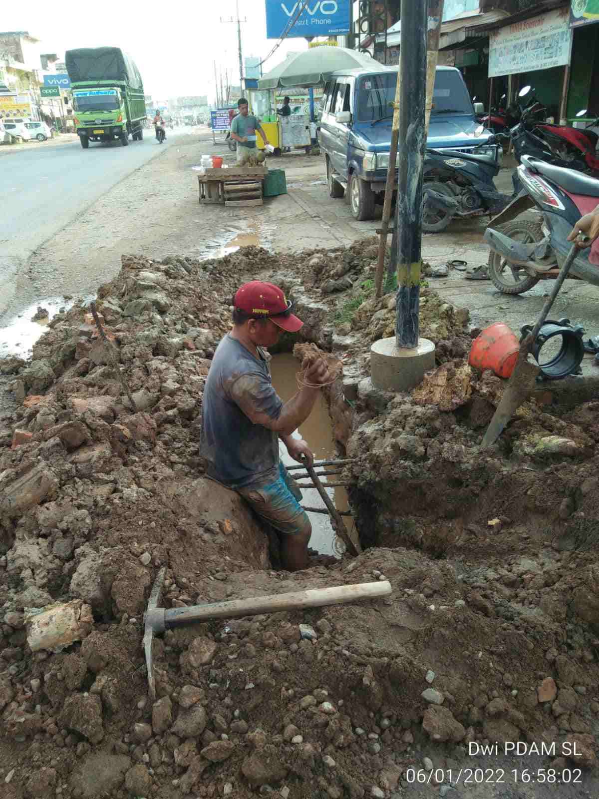 Galian Tiang Telkom Bocorkan Pipa PDAM Sungai Lilin, Tiga Wilayah Ini Terdampak