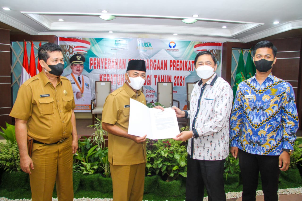 Ombudsman Beri Muba Reward Predikat Kepatuhan Tinggi Standar Pelayanan Publik 2021