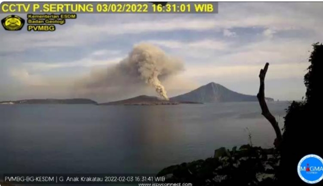 Gunung Anak Krakatau (GAK) Erupsi, Status Level II Waspada