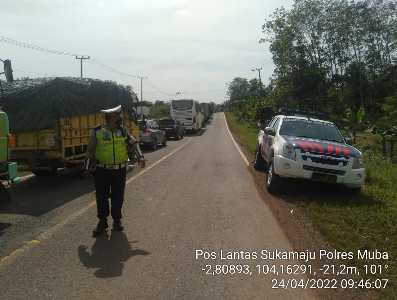 Kemacetan Pangkalan Balai Sudah Mencapai Tanjung Kerang Babat Supat