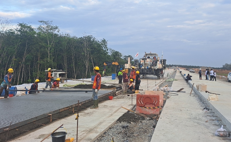 Progres Terkini Pembangunan Tol Betung–Jambi di Sungai Lilin Muba, Pengecoran Mulai Dilakukan