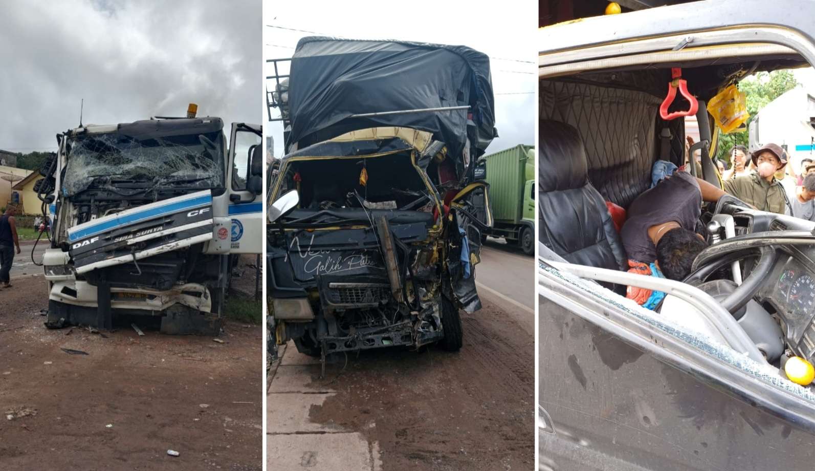 Kecelakaan Truk Vs Trailer di Jalintim Palembang - Jambi, Satu Orang Meninggal Dunia