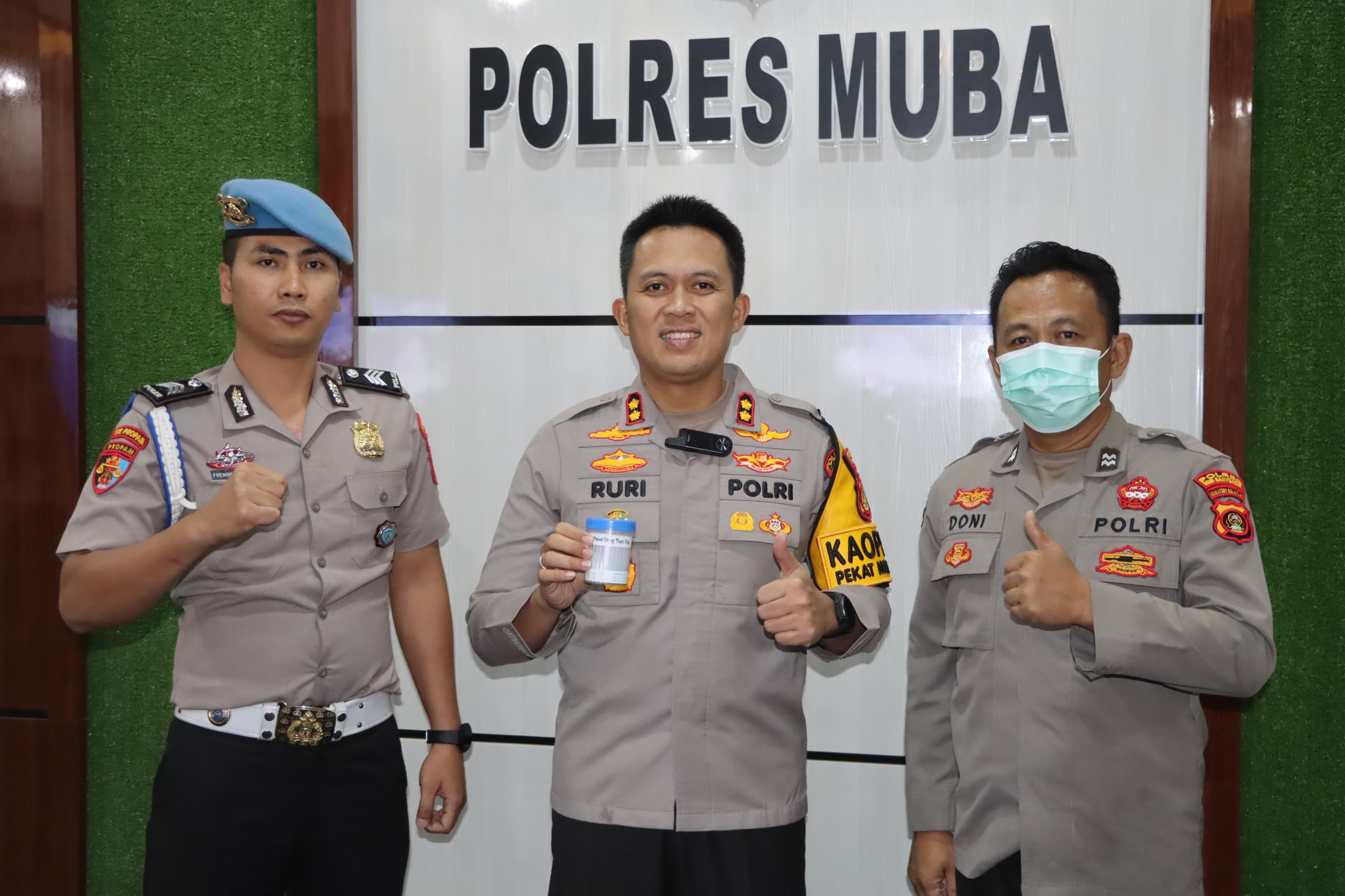 Komitmen Bersih Narkoba, Polres Musi Banyuasin Gelar Tes Urine Mendadak