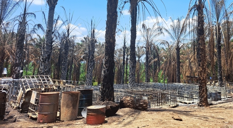 Kebakaran Tempat Penyulingan Minyak, Polsek Keluang Amankan Pemilik