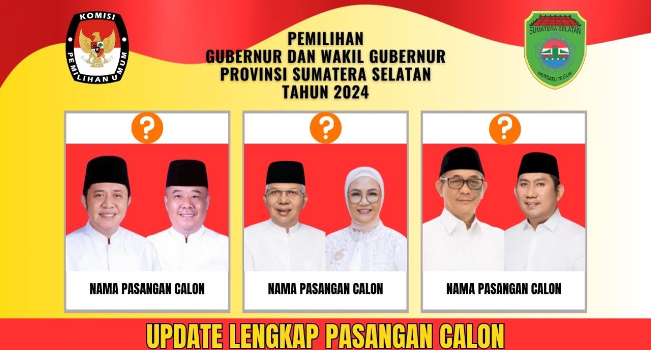 Tiga Pasangan Calon Siap Bertarung di Pemilihan Gubernur Sumsel 2024, HAPAL Butuh 2 Kursi Dukungan Lagi