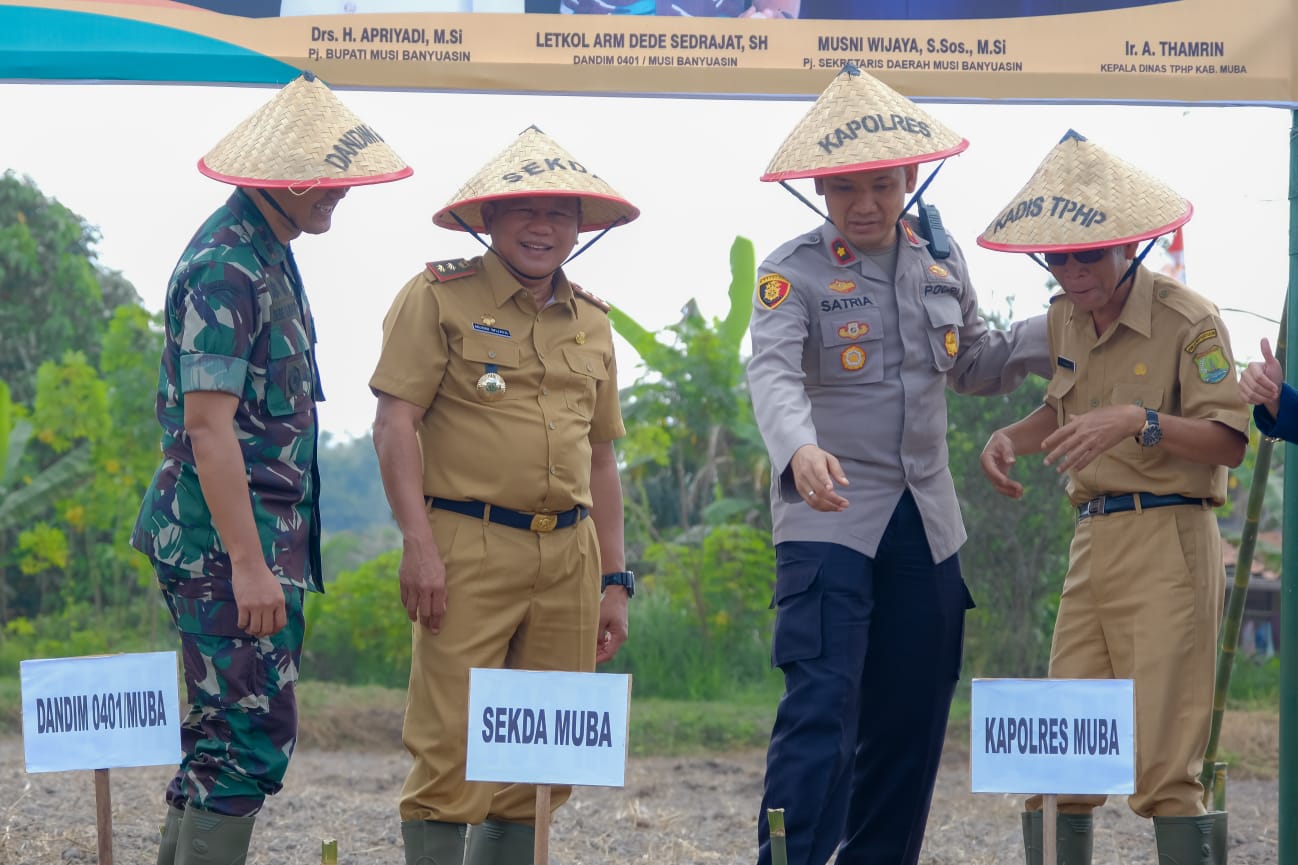 Pemkab Muba Bersama TNI Garap Lahan Nganggur untuk Penanaman Jagung