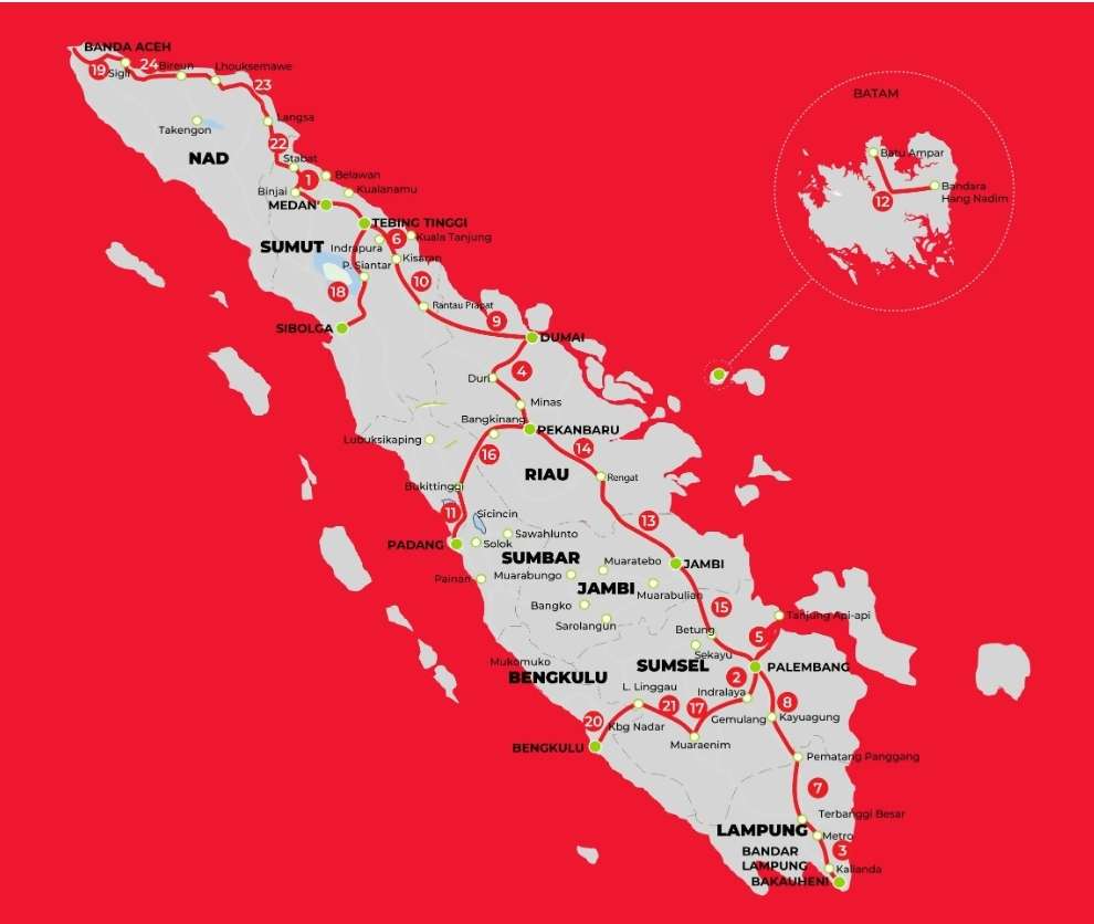 3 Ruas Tol Trans Sumatera Menembus Bukit Lho, Ruas Tol apa Saja Itu