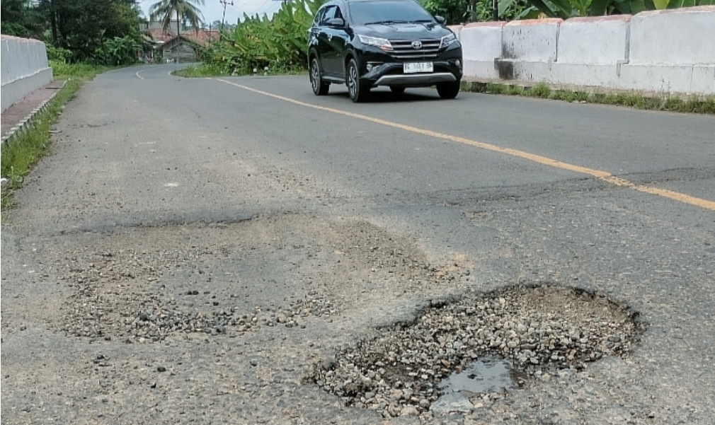 Pengendara Jalinteng Sekayu - Lubuk Linggau Hati-Hati, Ada Lobang di Jembatan Desa Terusan