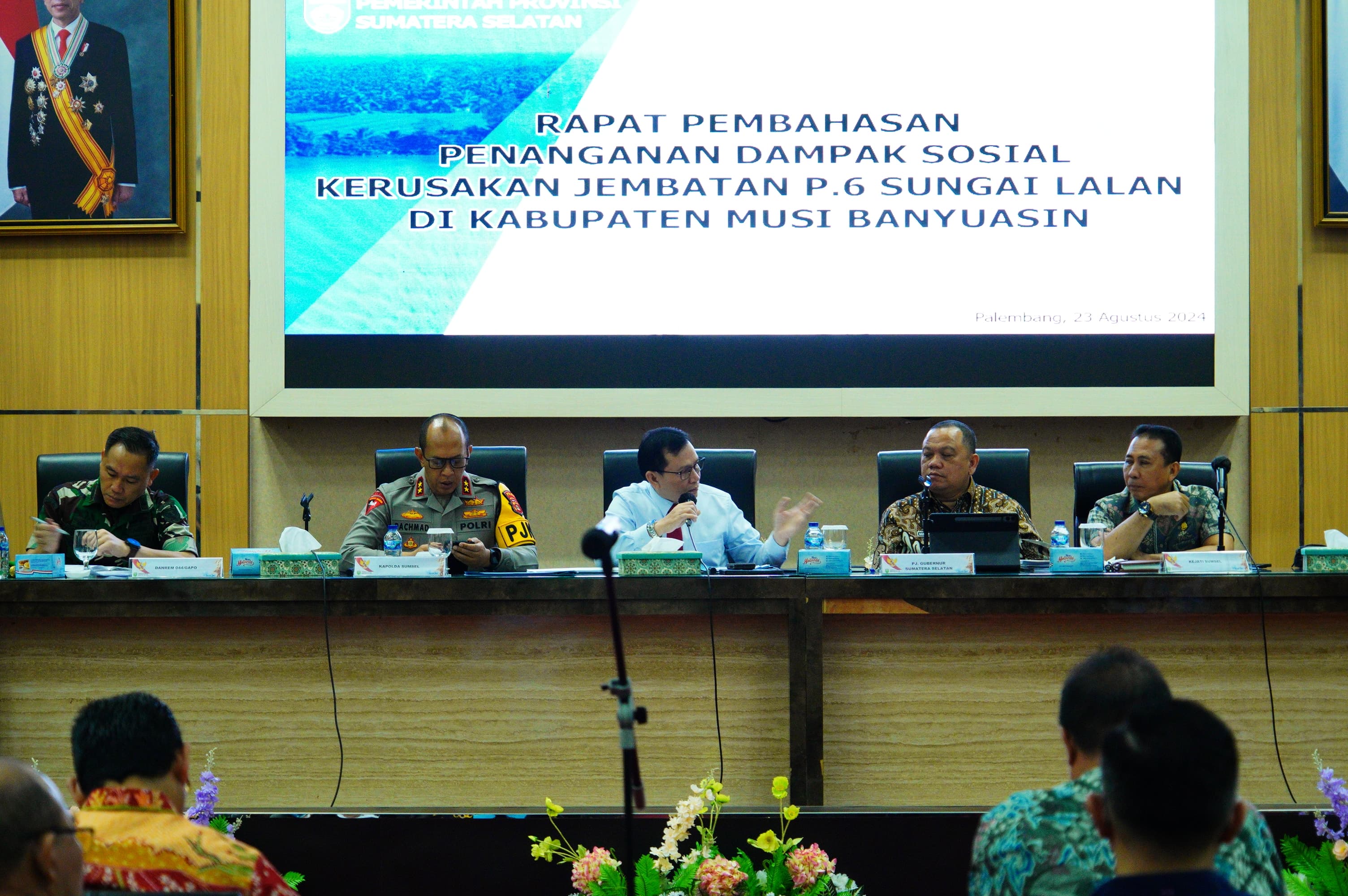 Tegaskan Larangan Evakuasi Puing Jembatan, Pemkab Muba dan Pemprov Sumsel Dorong Pemulihan Jembatan P6 Lalan