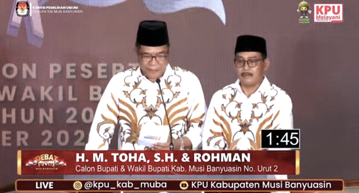 Usul 'Kontrol Publik' dari Calon Bupati Muba Toha Tohet Pada Debat Pertama Tuai Pro Kontra di Mata Pengamat