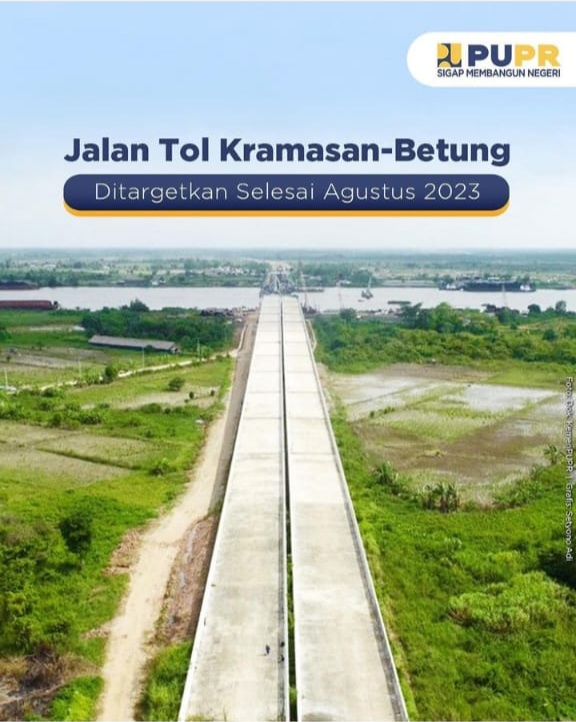 Tol Kramasan Betung Ditargetkan Selesai Agustus 2023, Kemacetan di Kawasan Banyuasin Diprediksi Akan Terurai