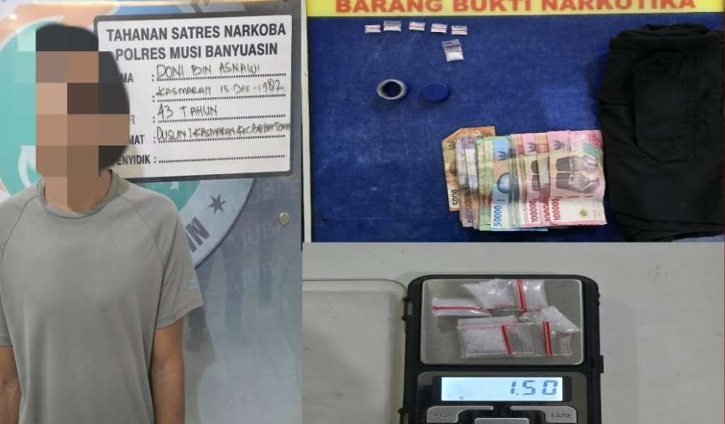 Satres Narkoba Polres Muba Amankan Pengedar Narkoba di Desa Kasmaran Babat Toman