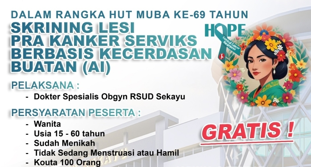 RSUD Sekayu Gelar Operasi Bibir Sumbing dan Skrining Kanker Serviks Berbasis AI Gratis Sambut HUT Muba ke-69
