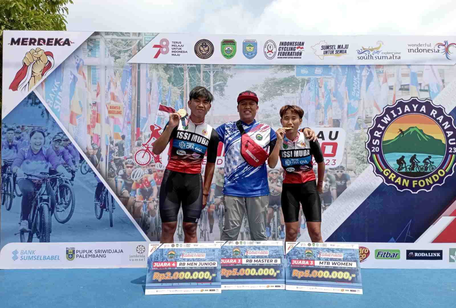 Dua Atlet Balap Sepeda Muba Raih Juara, Di Event Sriwijaya Ranau Grand Fondo 2023