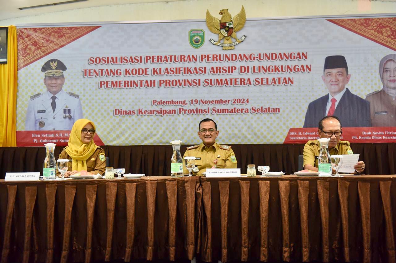 Sekda Sumsel Buka Sosialisasi Kode Klasifikasi Arsip, Dorong Optimalisasi Administrasi Kearsipan