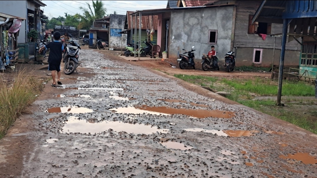 Warga Teluk Kemang Harap Jalan Poros Segera Diperbaiki