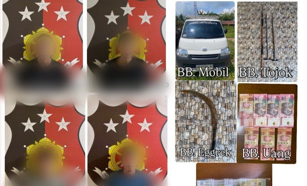 Polsek Sungai Lilin Bekuk Empat Pencuri Sawit di Desa Berlian Makmur, Kerugian Capai Rp 4 Juta