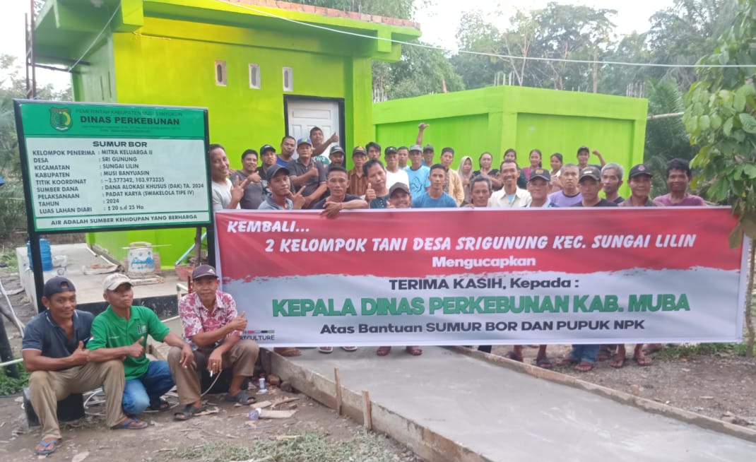 Dapat Bantuan, 2 Poktan di Dusun 6 Srigunung Ucapkan Terima Kasih ke Disbun Muba