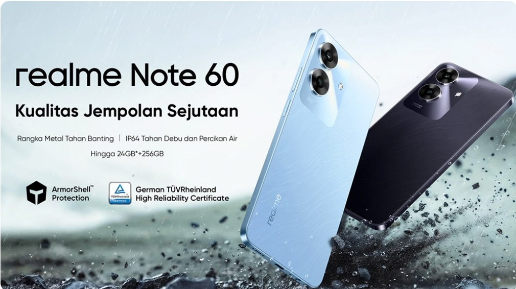 Realme Note 60 Hadir dengan Desain Kokoh, Kamera yang Mengesankan, Harga Sejutaan!