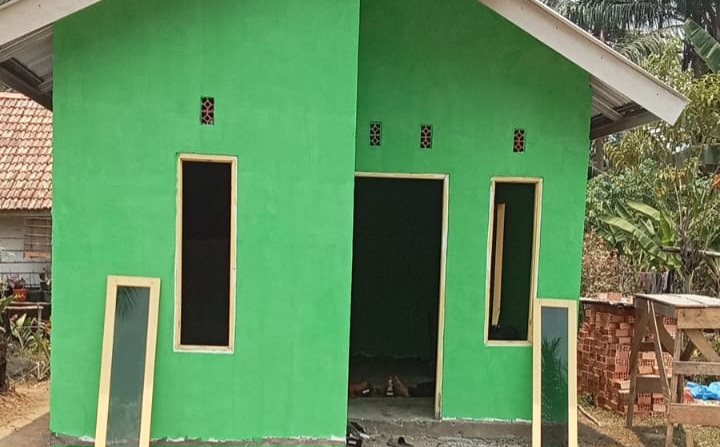 Bedah Rumah Bantuan Baznas di Desa Mulyo Rejo Hampir Rampung, Ini Penampakan nya