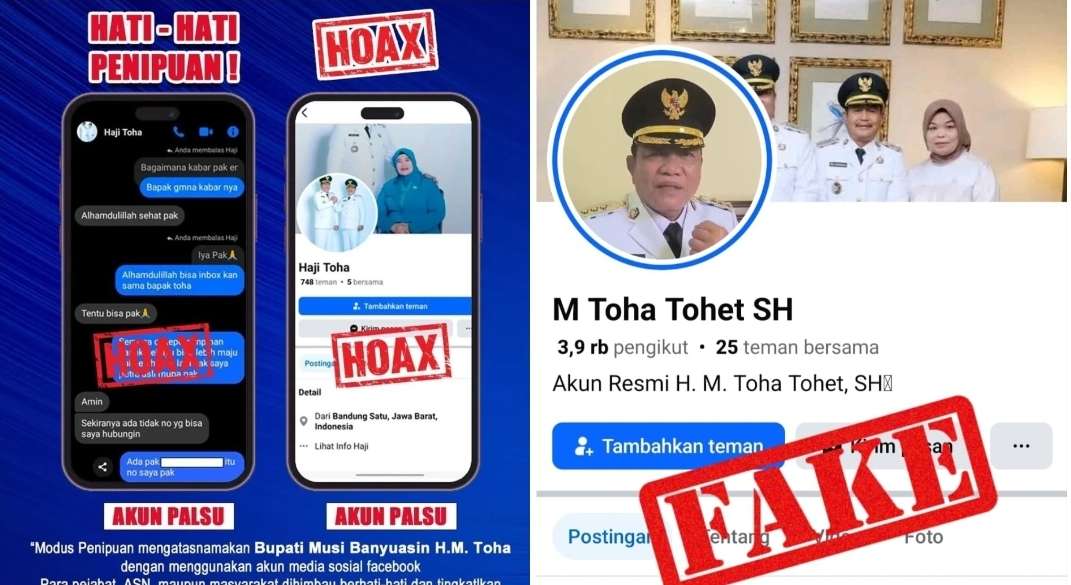 Waspada! Akun Facebook Palsu Catut Nama Bupati Muba dan Informasi Hoaks