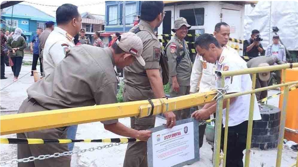 Lahan Parkir di Kota Palembang ini di Segel, Ini Penyebabnya