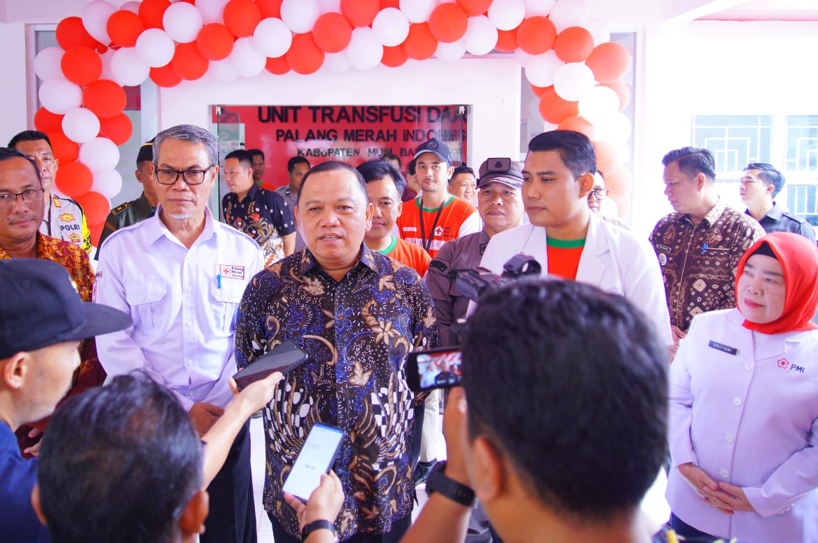 Pj Bupati H Sandi Fahlepi Resmikan Operasional UTD PMI Kabupaten Muba