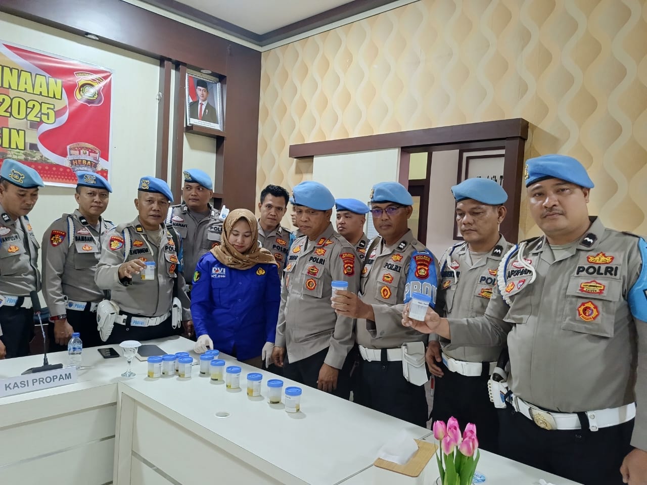 Propam Polres Muba Mendadak Gelar Tes Urine