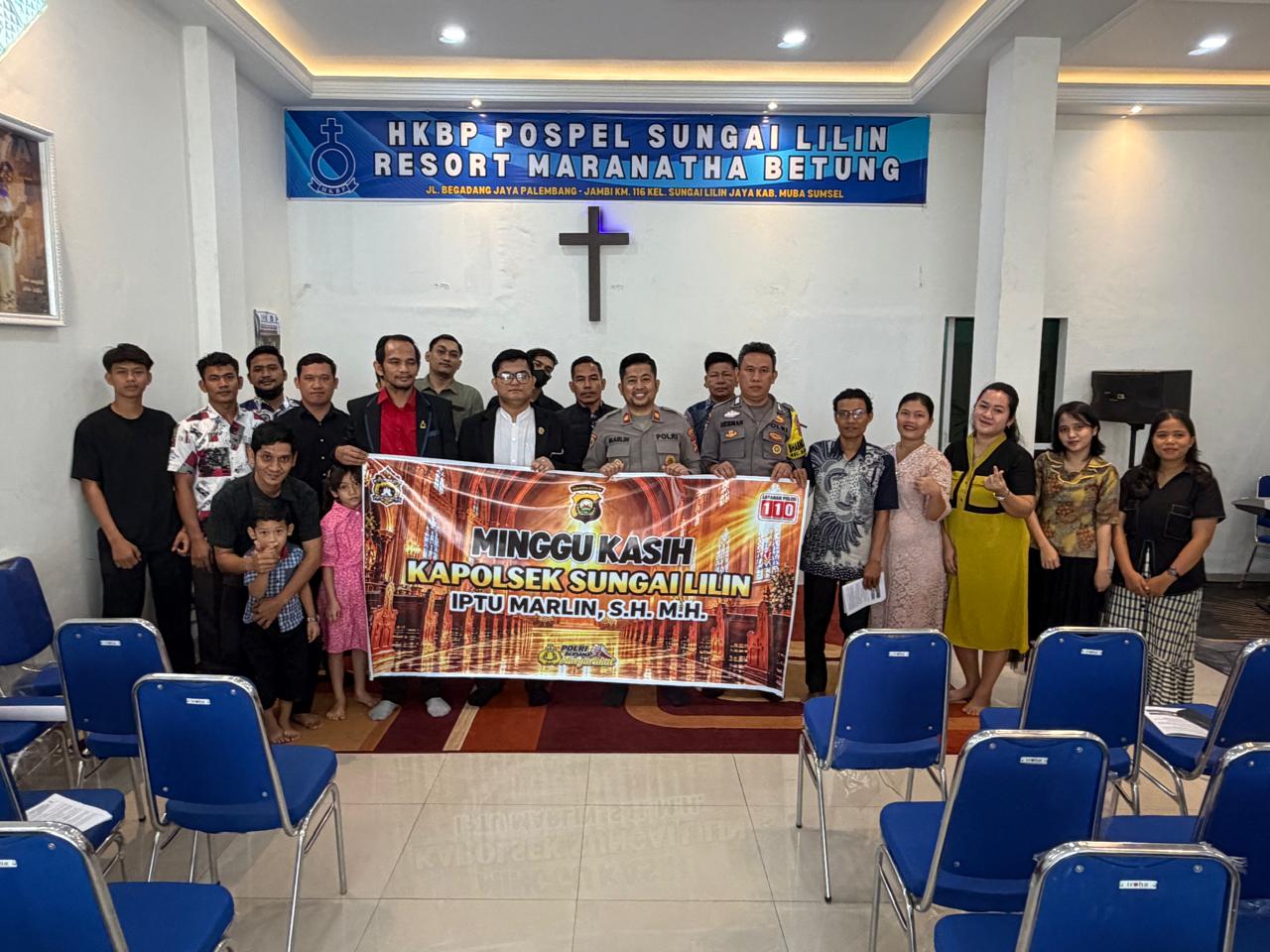 Kapolsek Marlin Sambangi Gereja HKGB Sungai Lilin, Perkuat Silaturahmi dan Sampaikan Pesan Kamtibmas