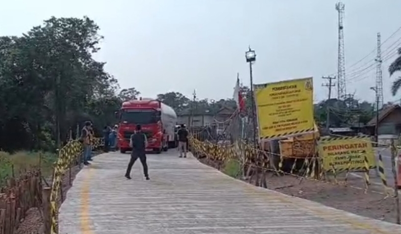 Jembatan Bailey di Desa Tanjung Durian Mulai Dilakukan Ujicoba, Maksimal Hanya 20 Ton