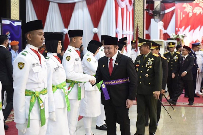 Herman Deru  Kukuhkan Paskibraka Provinsi, Optimis Upacara Akan Berjalan Baik