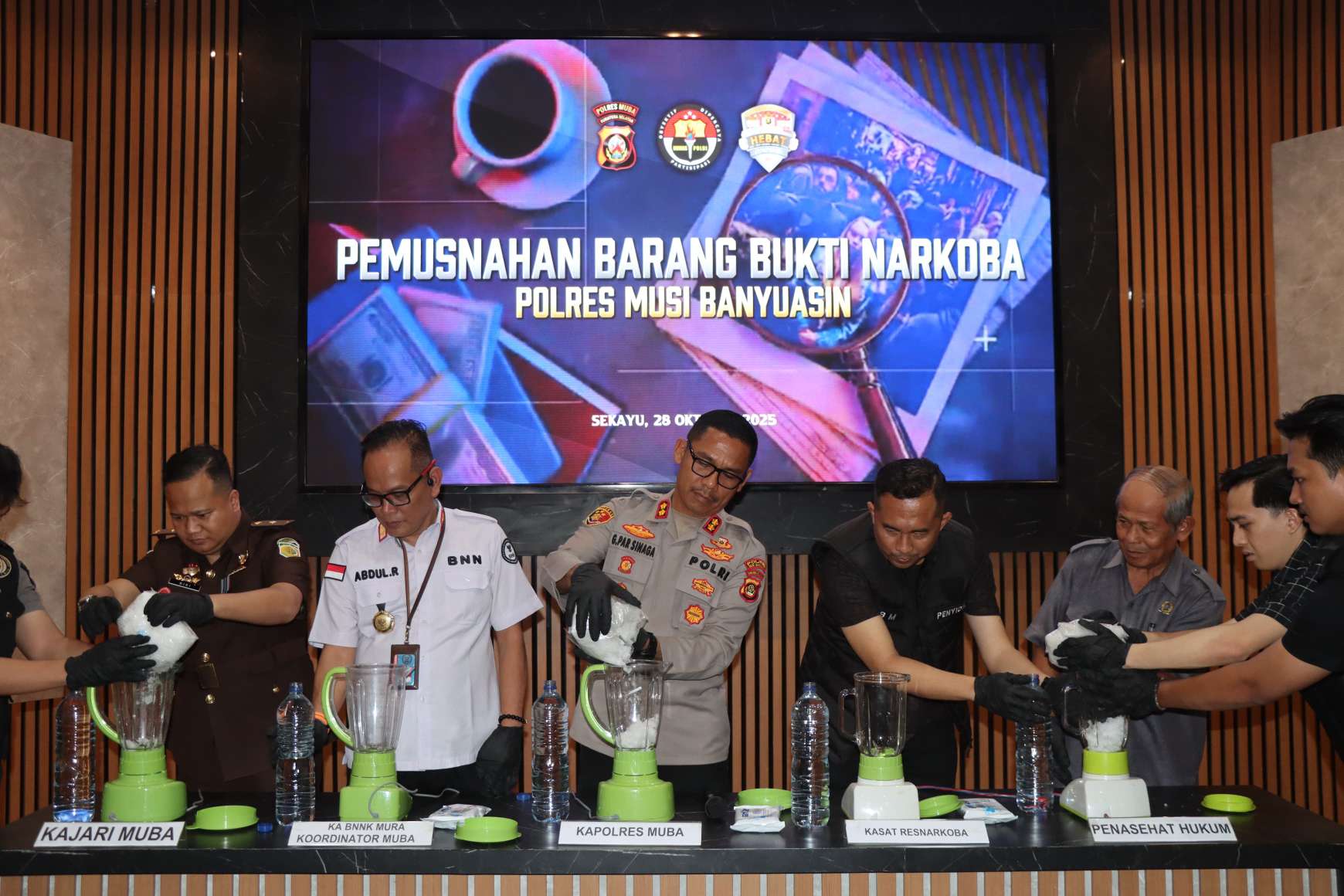 Polres Muba Musnahkan Hampir 3 Kilogram Sabu, Kapolres Jelaskan Tak Ada Toleransi bagi Pelaku Narkoba