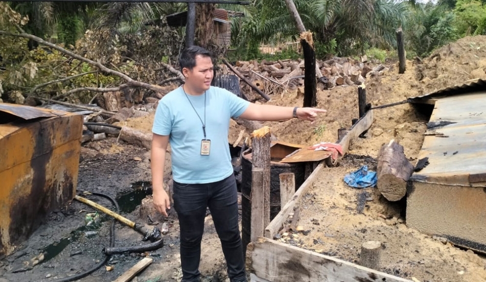 Penyulingan Minyak Ilegal di Babat Toman Kembali Terbakar, Satu Pekerja Diamankan, Pemilik Diklaim Buron
