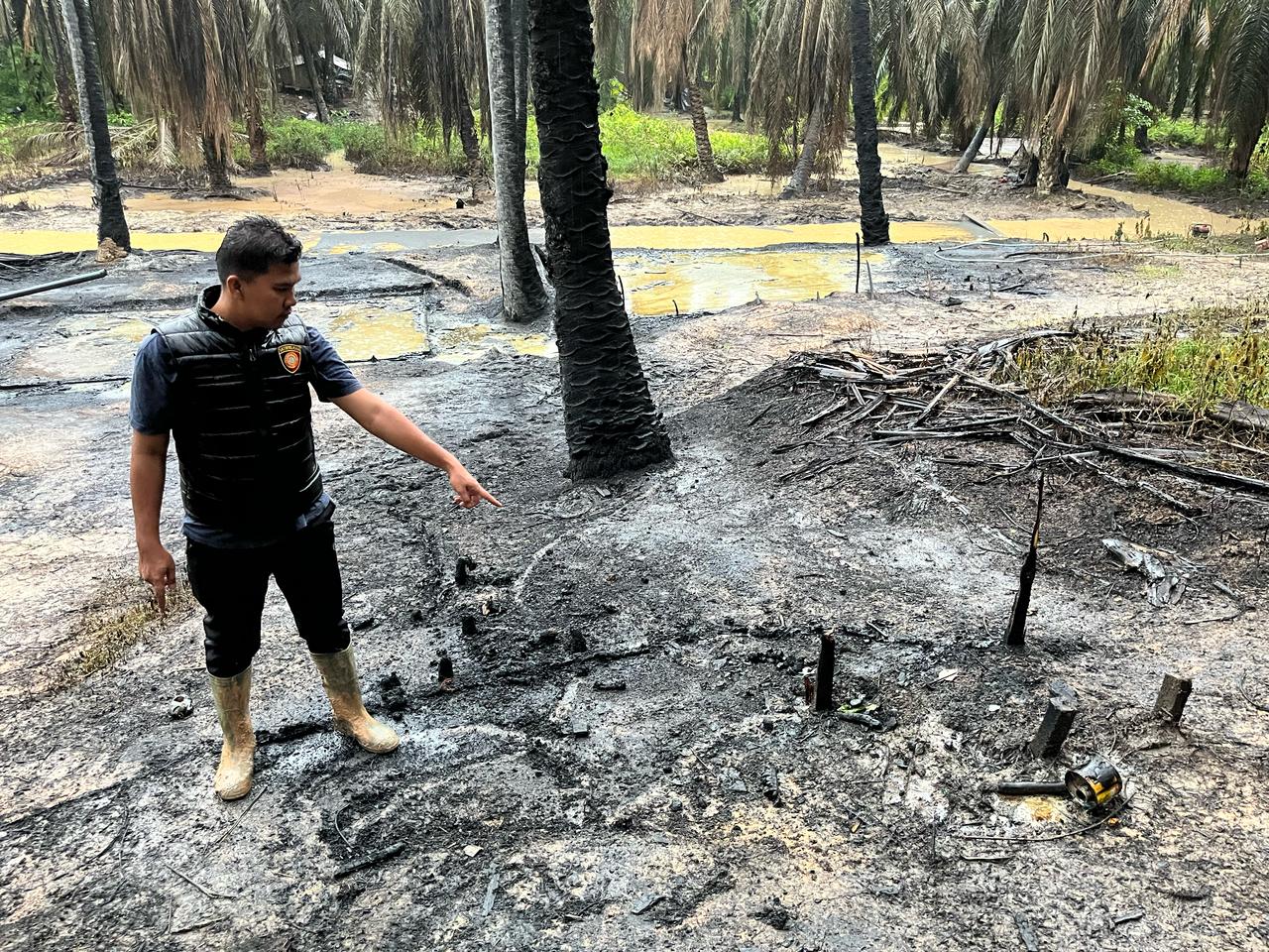 Sumur Minyak Kembali Terbakar di HGU PT Hindoli, Polisi Masih Lakukan Penyelidikan