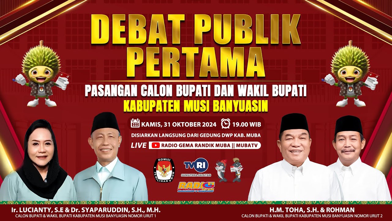 Ayo Saksikan Debat Calon Bupati dan Wakil Bupati Muba! Begini Caranya