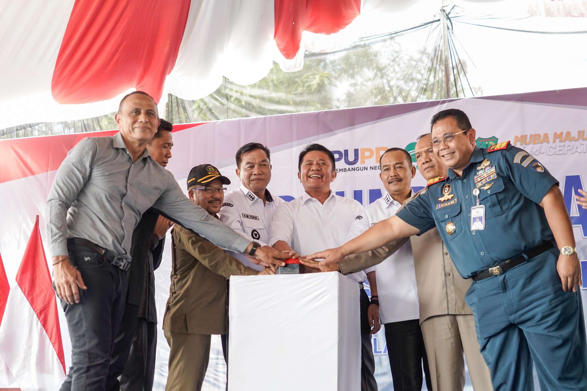 Setelah Dihajar Tongkang, Pembangunan Jembatan P6 Sungai Lalan Resmi Dimulai