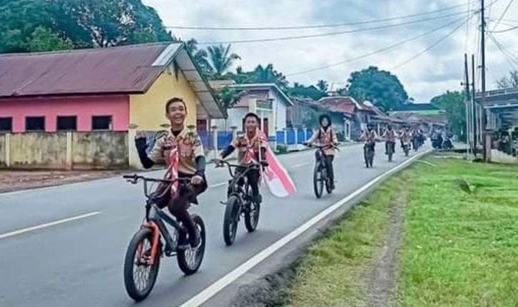 Meski Tak Lagi Jadi Ekskul Wajib di Sekolah, Puluhan Siswa SMA N 1 Sanga Desa Tetap Semangat Ikut Pramuka