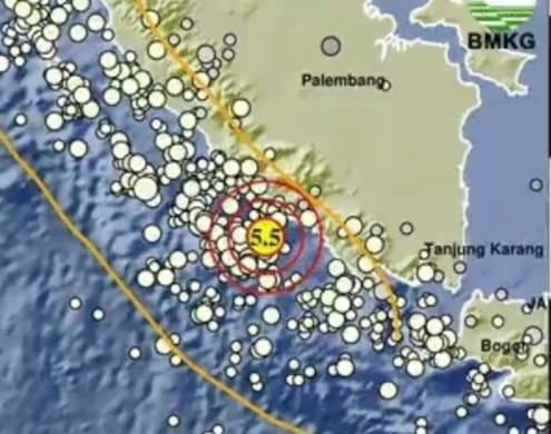 Breaking News! Kabupaten Kaur Bengkulu Diguncang Gempa Magnitudo 5.5, BMKG Himbau Waspadai Gempa Susulan
